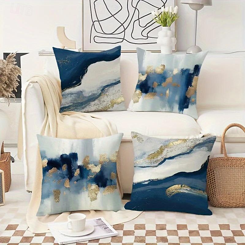 Abstract Marble Decorative Toss Pillows Cover 1PC Soft Square Cushion Case Pillowcase for Bedroom Livingroom Sofa Couch Chair