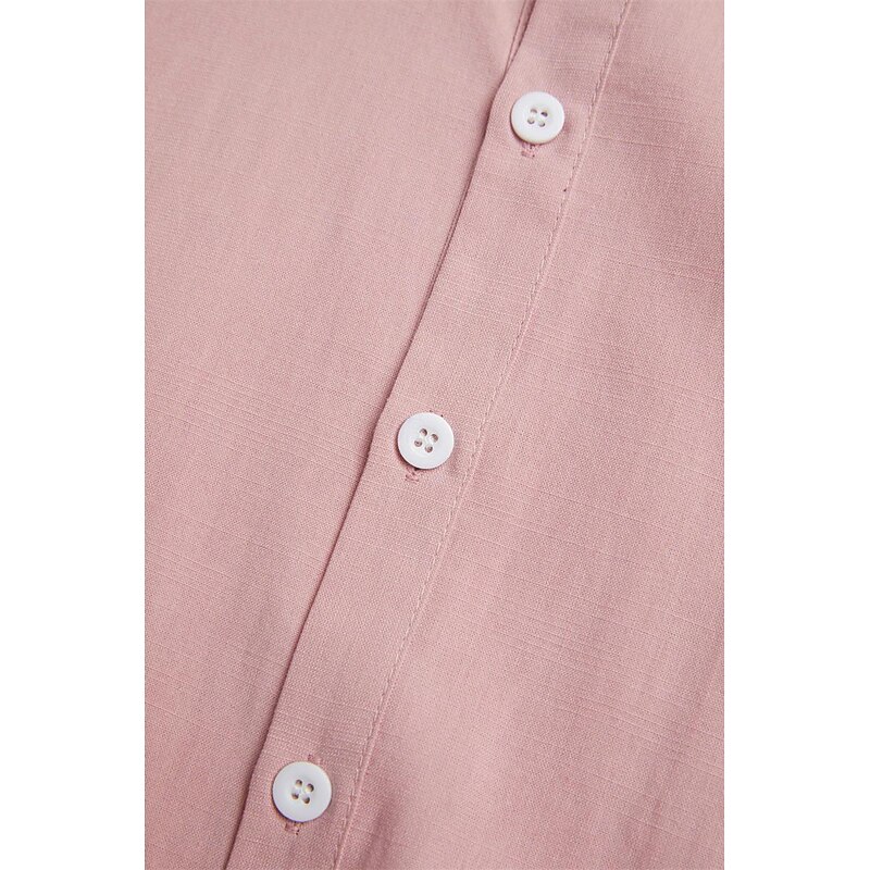 Men's Shirt Linen Shirt Summer Shirt Beach Wear Button Up Shirt Solid Color Outdoor Vacation Black White Pink Blue Long Sleeve Turndown Spring & Summer Clothing Apparel Button-Down3