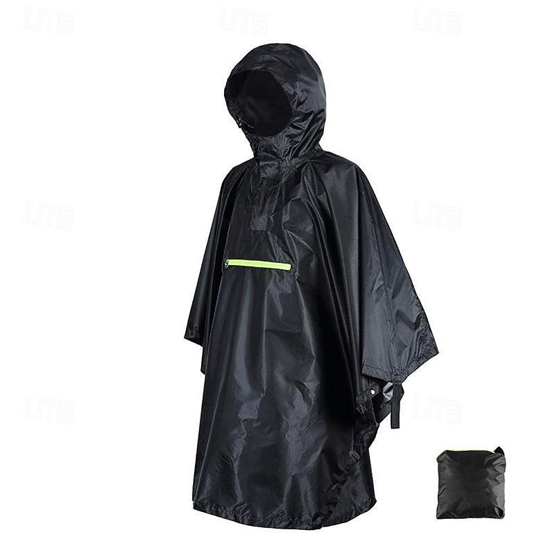 Unisex Hiking Raincoat Outdoor Waterproof Lightweight Rip-resistant Hiking Outfits Hiking Clothes Spring Autumn / Fall Hoodie Raincoat Rain Poncho Solid Color Black Orange3