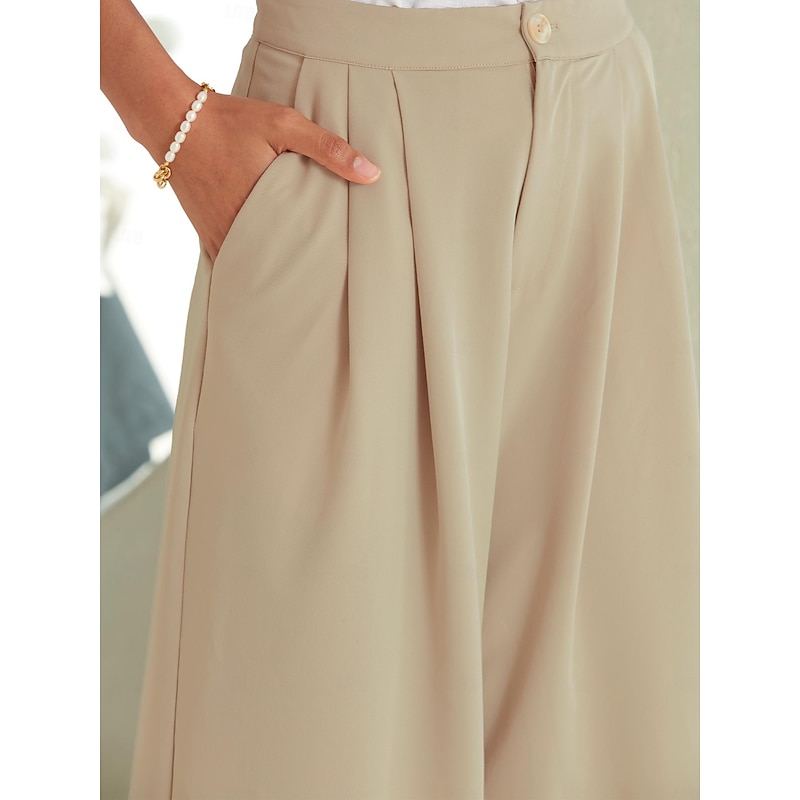 Women's Casual Khaki Straight Office Business Pants  with Pockets3