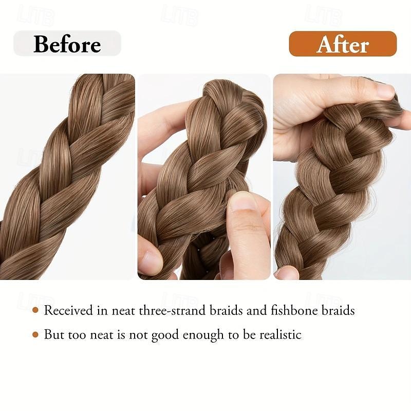 Adjustable Braided Headband Synthetic Hairpiece Hair Hoop Simple Hair Accessories For Women3