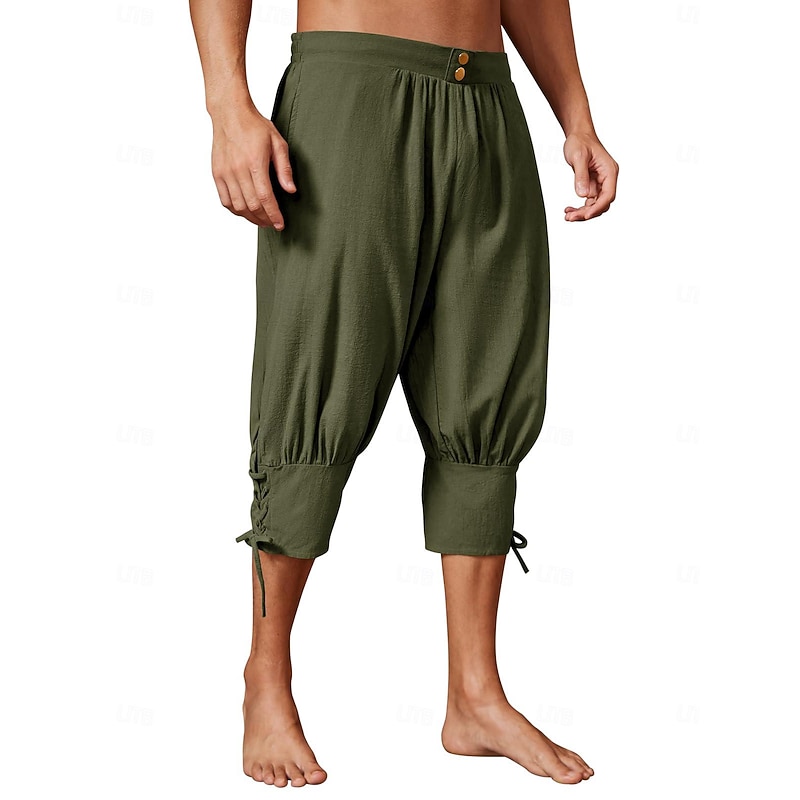Medieval Renaissance 17th Century Pants Trousers Pirate Pants Pirate Viking Crusader Drawstring Solid Colored Fancy Dress Men's Pirate Fantasy Halloween Masquerade Halloween LARP Ren Faire Adults'4