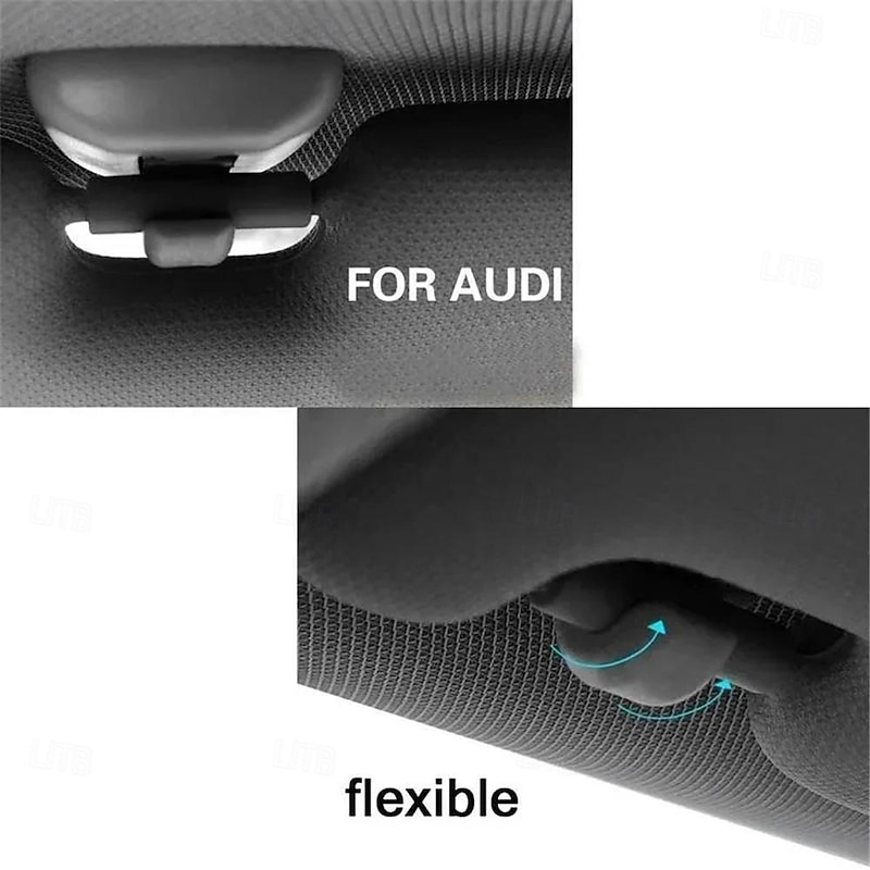 2pcs Car Sun Visor Retainer Hook Fastener Clip Holder Bracket for Audi A1 A3 A4 A5 Q3 Q5(8E0 857 562)A7 B6 B7 B8 S4 S5 Holders3