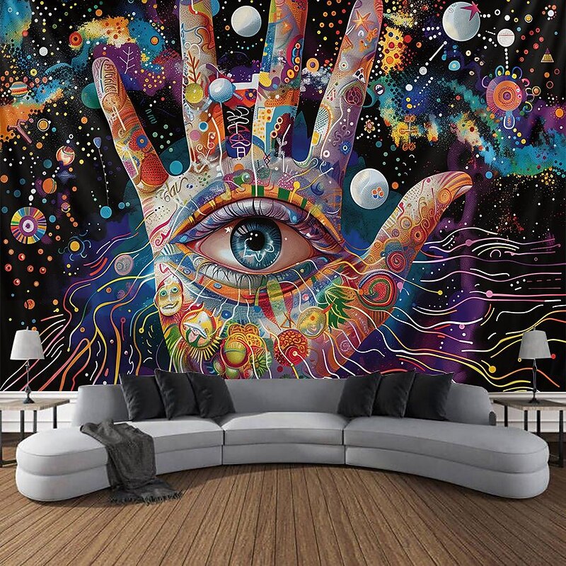 Fantasy Trippy Eye Graffiti Hanging Tapestry Wall Art Large Tapestry Mural Decor Photograph Backdrop Blanket Curtain Home Bedroom Living Room Decoration