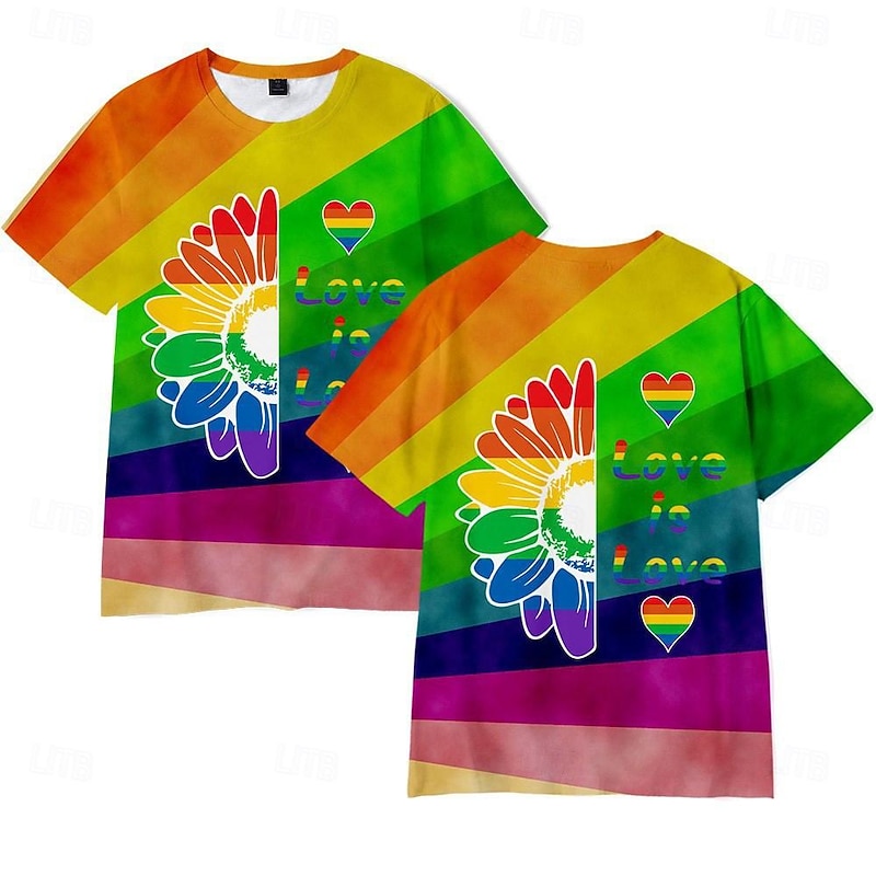 LGBT LGBTQ Rainbow Flag T-shirt Rainbow Graphic For Men's Adults' Carnival Masquerade 3D Print Pride Parade Pride Month3