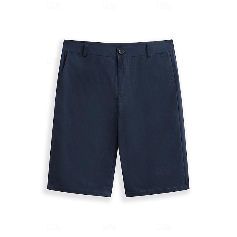 Men's Shorts Chino Shorts Bermuda shorts Zipper Buttons Pocket Plain Comfort Breathable Short Casual Daily Holiday Fashion Chic & Modern Black White4