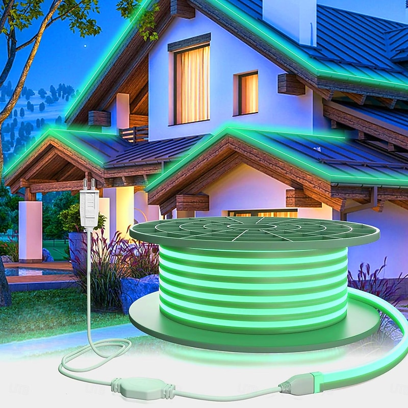 Waterproof LED Neon Light 5-25M/16-90ft Various Colors of Neon Light Strip Pool Light Strip and Plug-in Neon Light Strip Suitable for Bedrooms Kitchens Balcobalconies Outdoor Courtyards 220V2