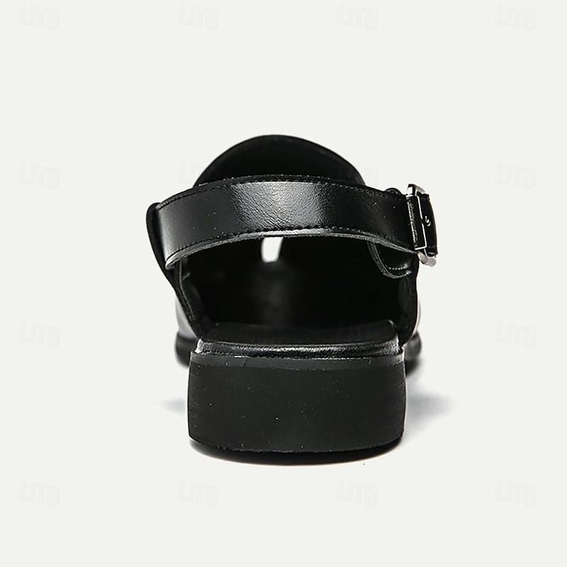 Men's Genuine Leather Open-Back Clogs & Mules - Comfortable Slip-On Formal and Casual Footwear 9