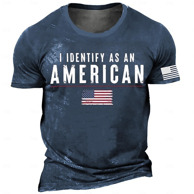 Veterans Day Men's Patriot Patriotic Veteran American US Flag Slogan T shirt Short Sleeve T shirt 3D Print Crew Neck Shirt Retro Vintage Casual Street Style Sports Outdoor Holiday Going out Black4