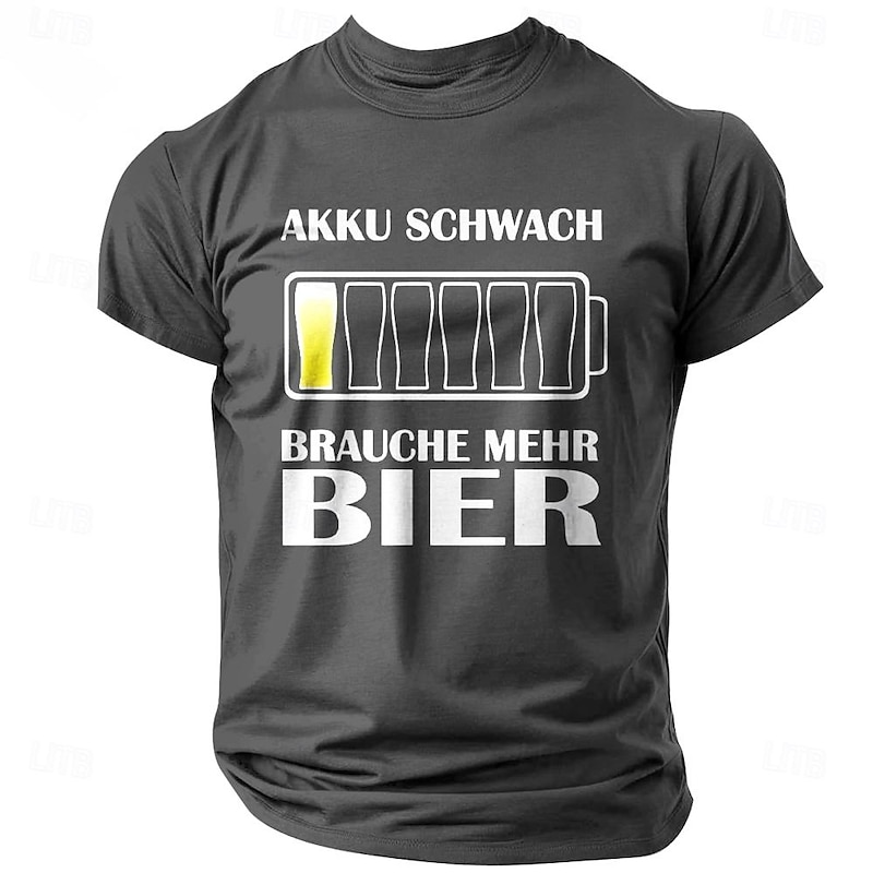 Men's Funny Beer Letter Print T Shirt Tee Top Cotton Short Sleeve Graphic Shirt Black Dark Blue Dark Gray Comfortable Tee Street Sports Outdoor Fashion Designer Clothing2
