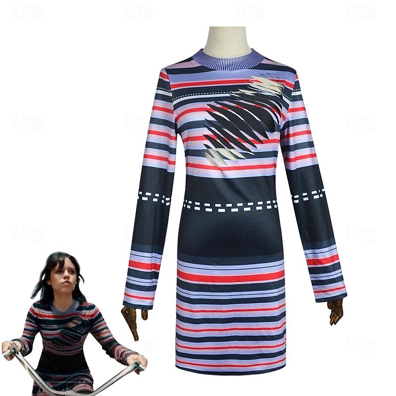 Astrid Halloween Dress Beetlejuice 2 Horror Movie Cosplay Costume Adults' Women's Carnival Dailywear Easy Halloween Costumes Dress Up