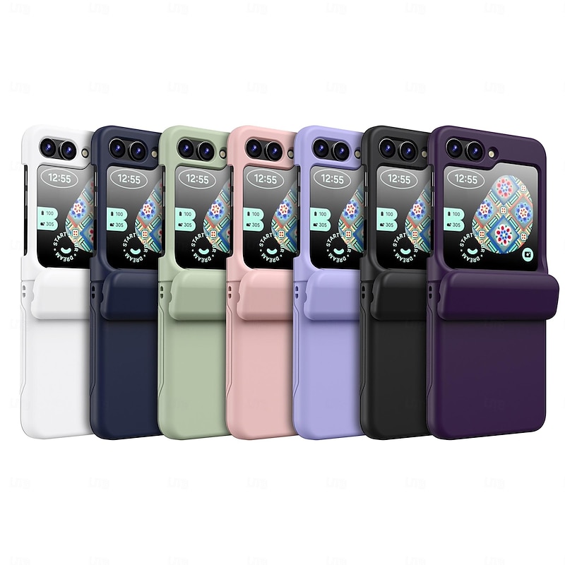 Phone Case For Samsung Galaxy Z Flip 7 Z Flip 5 Z Flip 4 Z Flip 3 Back Cover Card Slot Shockproof Retro PC