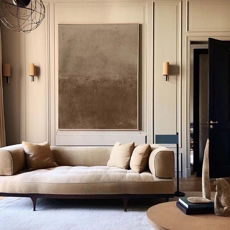 Boho Art Heavy Texture Painting hand painted Brown Abstract Art Nordic Art oil painting handmade Blue Brown Beige 3D Textured Art Original Painting Wall Art painting2