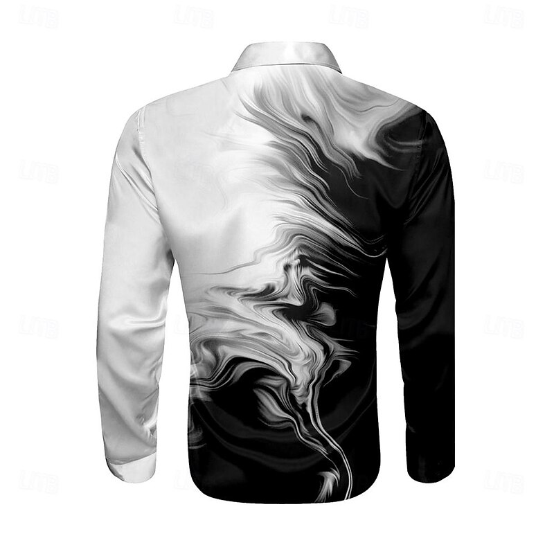 Men's Satin Shirt Dress Shirt Button Up Shirt Formal Daily Black Purple Orange Light Blue Long Sleeve Turndown Summer Spring Clothing Apparel Buttons2