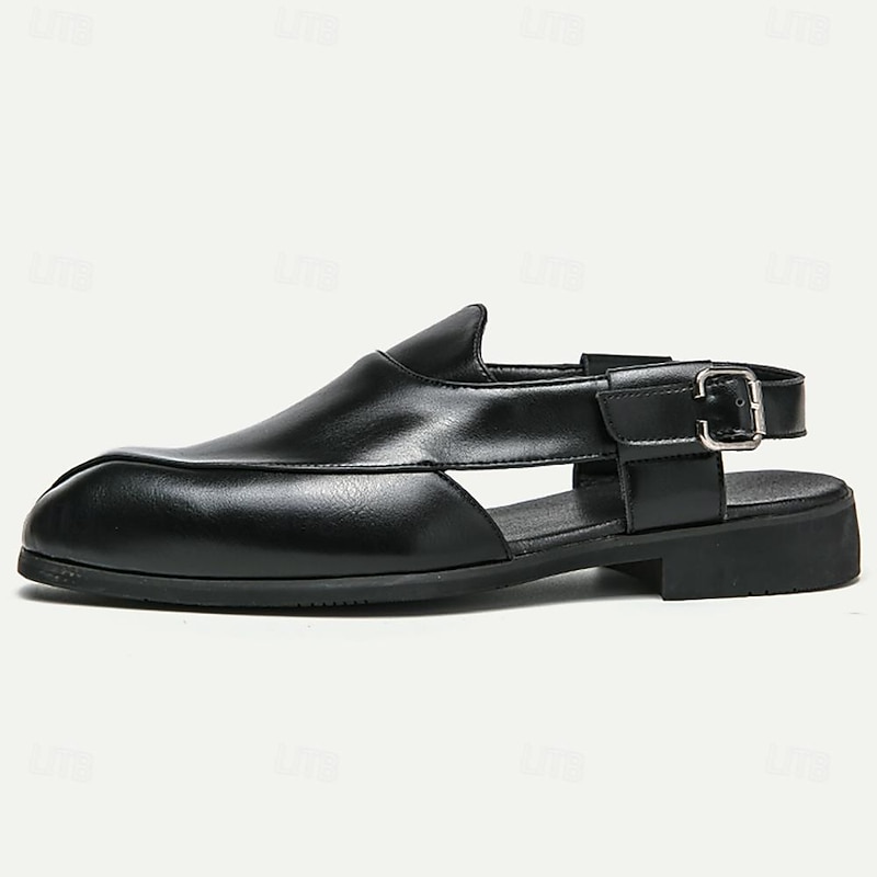 Men's Genuine Leather Open-Back Clogs & Mules - Comfortable Slip-On Formal and Casual Footwear 5