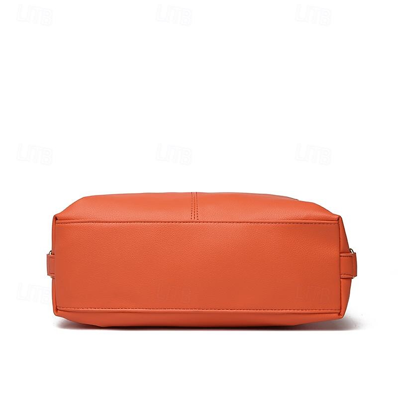 Women's Brown Faux Leather Satchel Handbag with Top Handles and Adjustable Strap, Minimalist Office Shoulder Bag for Work, Travel, and Daily Use4