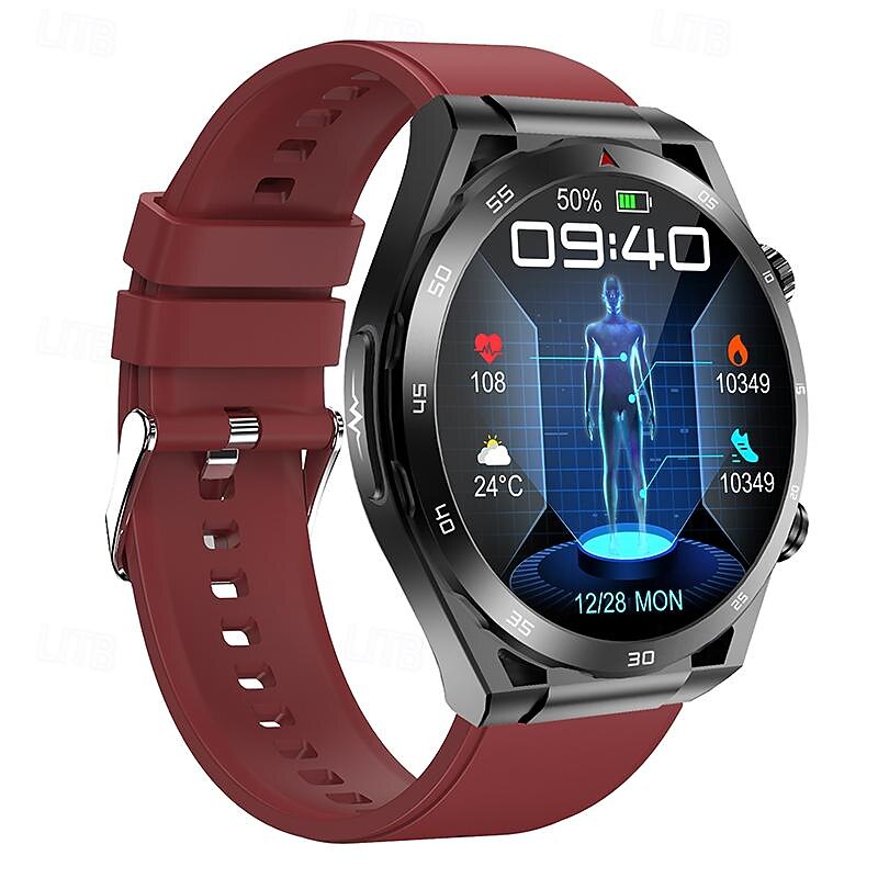 iMosi ET450 Smart Watch 1.39 inch Smartwatch Fitness Running Watch Bluetooth ECG+PPG Temperature Monitoring Pedometer Compatible with Android iOS Women Men Long Standby Hands-Free Calls Waterproof IP4