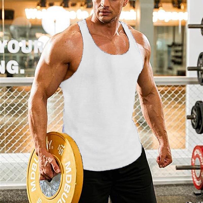 Men's Tank Top Vest Top Undershirt Sleeveless Shirt Sleeveless Crew Neck Spring & Summer Plain Fashion Designer Basic Vacation Street Going out Black White Blue Top Tee for Men3