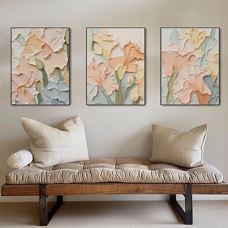 Hand painted 3D Original Wedding Pink Flower Painting on Canvas Textured Wall Art Floral Wall Art Home Wall Decor Canvas Oil Painting Flower Art Living Room Wall Art2