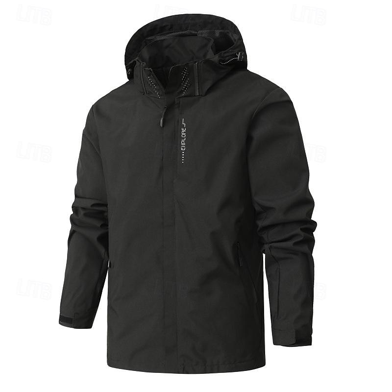 Men's Ski Jacket Outdoor Waterproof Windproof Hoodie Snow Coat Ski Coat Traveling Dark Grey Black White Blue2