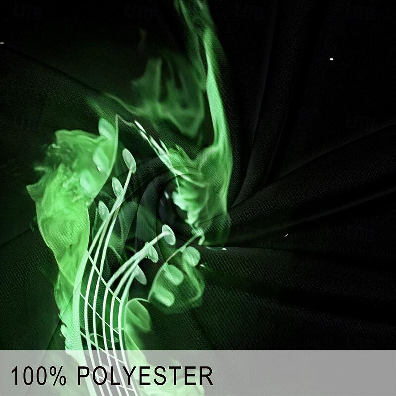 Music Festival Men's Guitar Polo Shirts Golf Shirt Short Sleeve Polo Shirts Collared Shirts Vacation Wear Festival Wear Party Outfits Buttons 3D Print Spring & Summer Green3