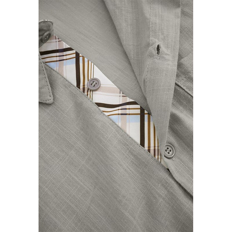 Men's Linen Shirt Summer Shirt Casual Shirt Beach Shirt Plain Vacation Curise White Blue Green Khaki Short Sleeve Lapel Spring & Summer Clothing Apparel Front Pocket3