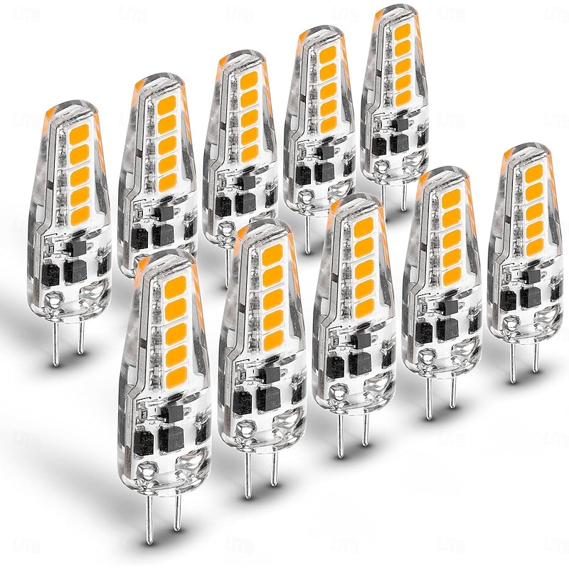 10pcs G4 LED Light Bulb 2W Equivalent to Halogen Bulb 20W T3 JC Type Bi-Pin G4 Base AC/DC 12V for RV Interior Boat Yacht Courtyard Path Not-Dimmable