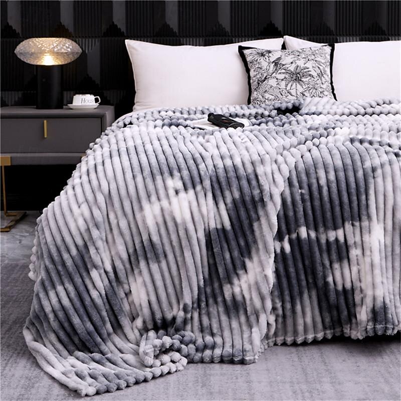 Blanket for Beds Tie Dyeing Warm Manta Single/Queen/King Flannel Fleece Thow Blanket Thick Warm Plaids for Bedroom Sofa2