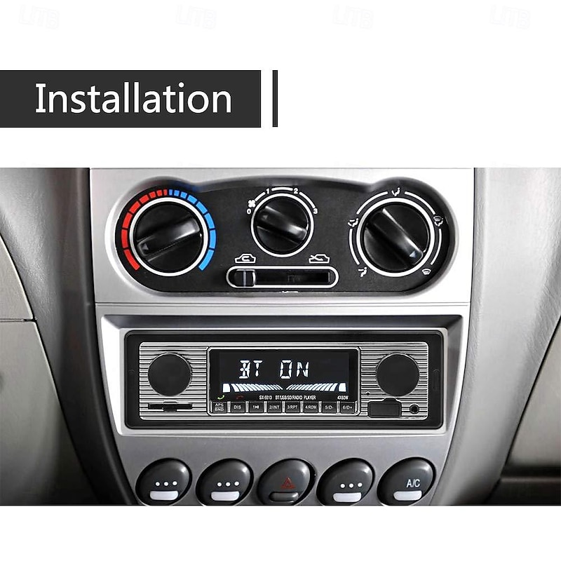 Car Stereo Bluetooth Vintage Car Radio MP3 Player Stereo USB for AUX Classic Car Stereo Audio Silver Black4