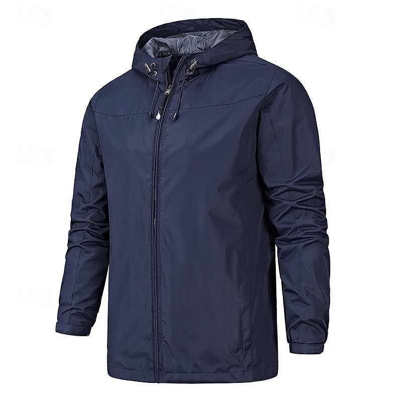 Men's Ski Jacket Outdoor Waterproof Windproof Hoodie Snow Coat Ski Coat Traveling Black Army Green Blue Dark Blue4