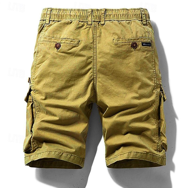 Men's Tactical Shorts Cargo Shorts Shorts Hiking Shorts Buttons Drawstring Zipper Pocket Plain Wearable Short Outdoor Daily Camping & Hiking Fashion Classic Black Army Green4