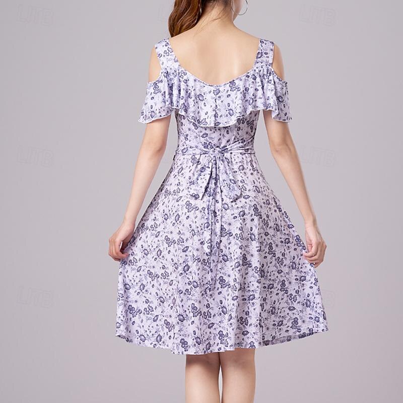 Latin Salsa Dance Dress Cinch Cord Women's Performance Daily Wear Short Sleeve Crystal Cotton Ice Silk2