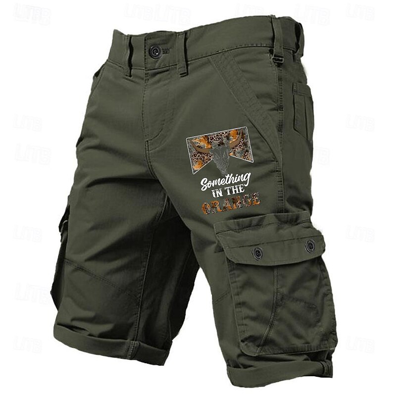 Men's Cow Letter Cargo Shorts Mid Waist Sports Fashion Designer Outdoor Sports Outdoor Casual 6 Pocket Designer Clothing Apparel2