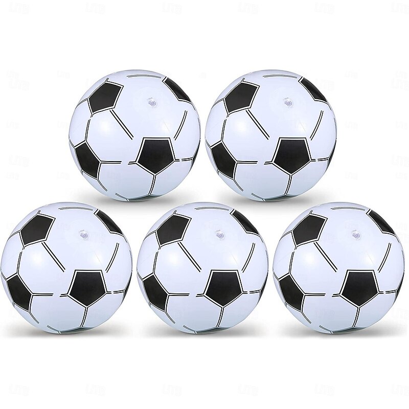 5 Pieces Inflatable Beach Ball 15 Inch Beach Balls for Kids Boys Girls Adults Summer Beach Swimming Pool Party Favor (Football Style)