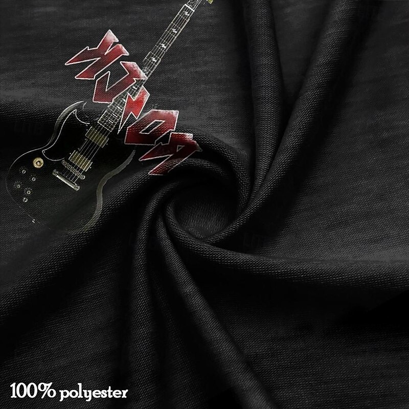 Halloween Men's Gothic Horror Rock Guitar T shirt Tee Short Sleeve T shirt 3D Print Lace Up Neck Shirt Casual Daily Black Spring & Summer Clothing Apparel S M L XL XXL 3XL2