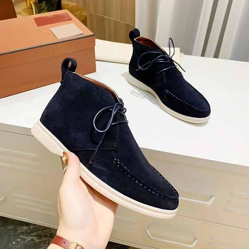 Men's Beige Faux Suede Chukka Boots with Lace-Up Design – Casual Lightweight Ankle Boots for Everyday Wear3