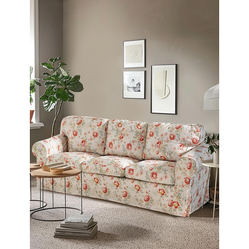 3 Seater Sofa Cover For Ektorp Couch Cover with 3 Cushion Cover and 3 Backrest Cover For Ektorp Slipcover Washable Furniture Protector  LITB PRIME cover Ektcover4