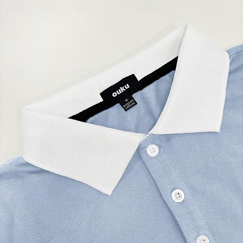 Men's Button Up Polos Golf Shirt Casual Holiday Lapel Short Sleeve Fashion Basic Plain Classic Summer Regular Fit Navy Fire Red Light Sky Blue Black White Grey Button Up Polos2