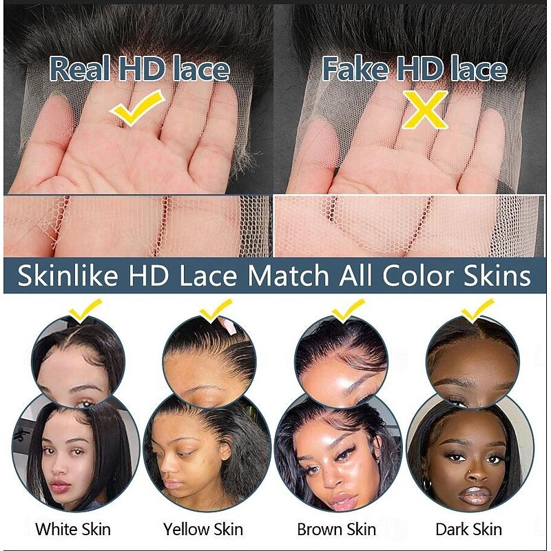 REAL HD Swiss Lace Vietnamese Remy Human Hair 5x5 HD Closure Wig Bone Straight  Lace Front Human Hair Wigs with Baby Hair Bleached Knots Pre-Plucked For Women4