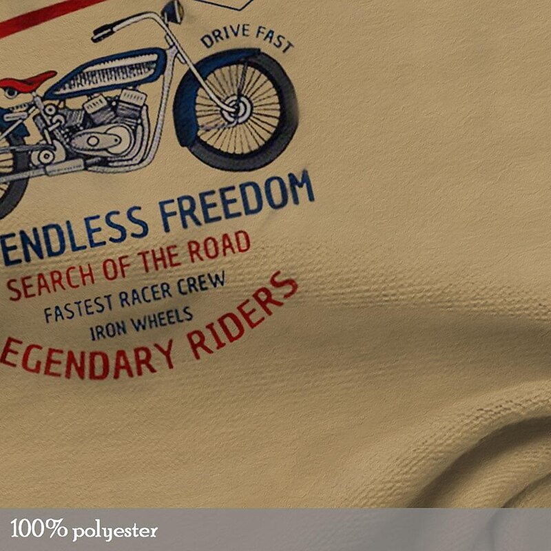 Men's Motorcycle T shirt Short Sleeve 3D Print Retro Vintage Party Street Summer Spring Brown Green Henley Collar Henley T-Shirt3