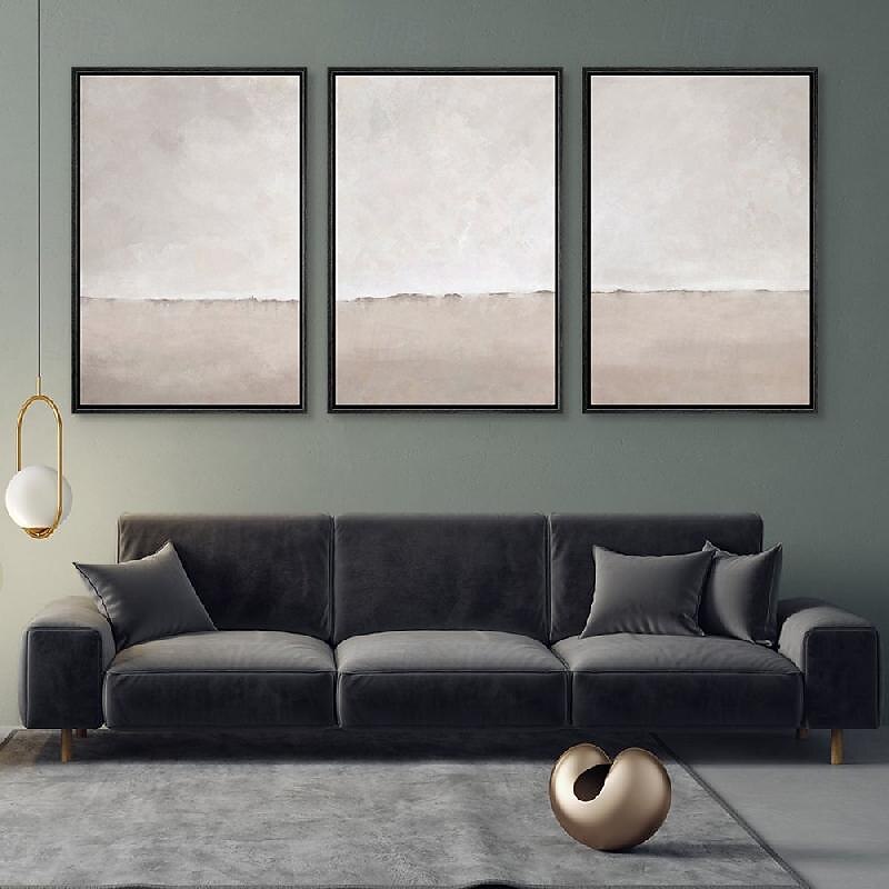 Morandi style oil painting handmade  Wall Art Beige Grey oil painting handmade Abstract Landscape Morandi color Painting  Modern Art Minimalist Neutral Home Decor Framed Canvas4