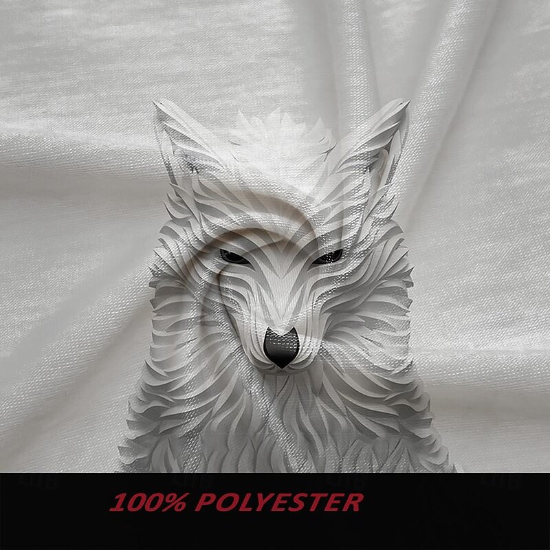 American Independence Day Men's Wolf T Shirt Short Sleeve T shirt 3D Print Crew Neck Shirt Street Style Party Birthday Street White Summer Spring Clothing Apparel S M L XL XXL XXXL3