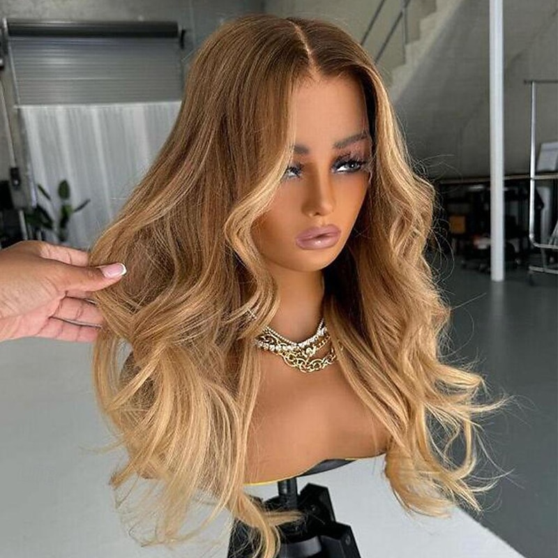 Remy Human Hair 13x4 Lace Front Wig Layered Haircut Brazilian Hair Wavy Multi-color Wig 130% 150% Density Ombre Hair Highlighted / Balayage Hair 100% Virgin Glueless For Women Long Human Hair Lace Wig3
