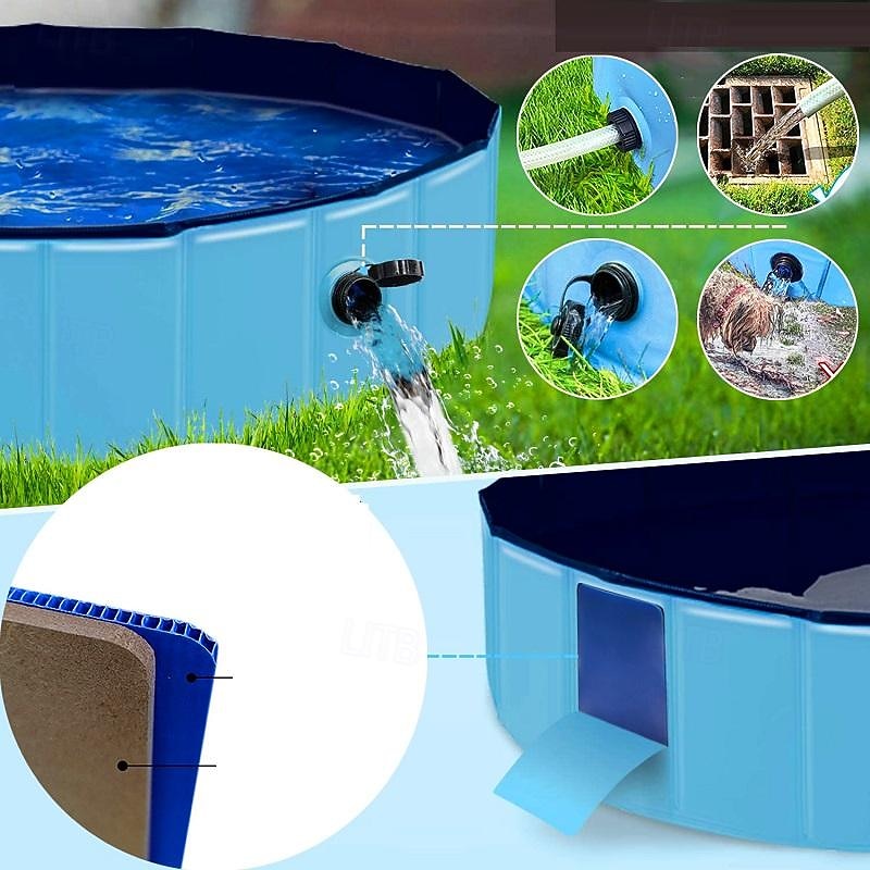 Dog Cat Wireless Fence Playpen Pet Gate Portable Foldable Lightweight Free Standing Plastic S M L Blue 1 PC2