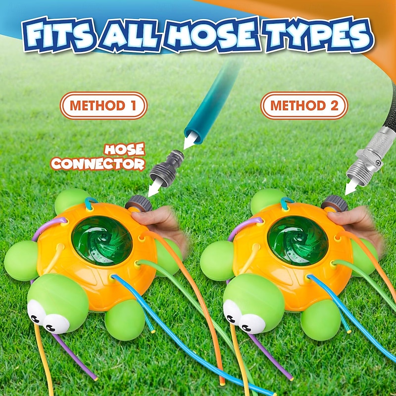 Water Sprinkler for Kids, Toddler Outdoor Toys - Backyard Spinning Turtle Kids Sprinkler Toy - Summer Toys Splashing Fun  Attaches to Garden Hose, Kids Outdoor Toys4