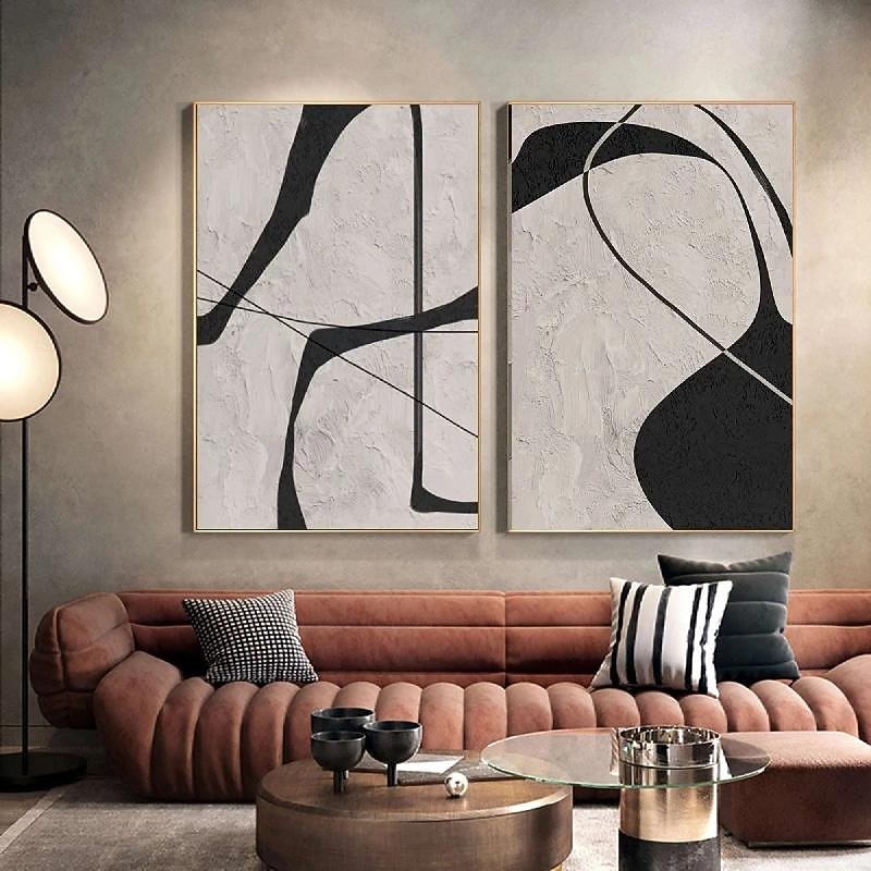 painting handmade Black and White abstract oil painting hand painted  Wabi Sabi Abstract painting Wall Art Artwork Modern Abstract Oil Painting Geometric painting Wall Art for Home3