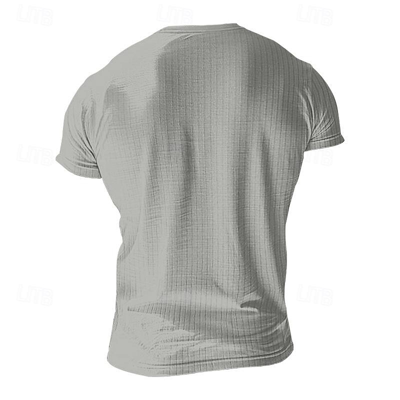 Men's Button T Shirt T Shirt Henley Shirt Tee Short Sleeve Henley Spring & Summer Plain Pit Strip Fashion Designer Basic Vacation Street Going out Wine Black White Top Tee for Men 20