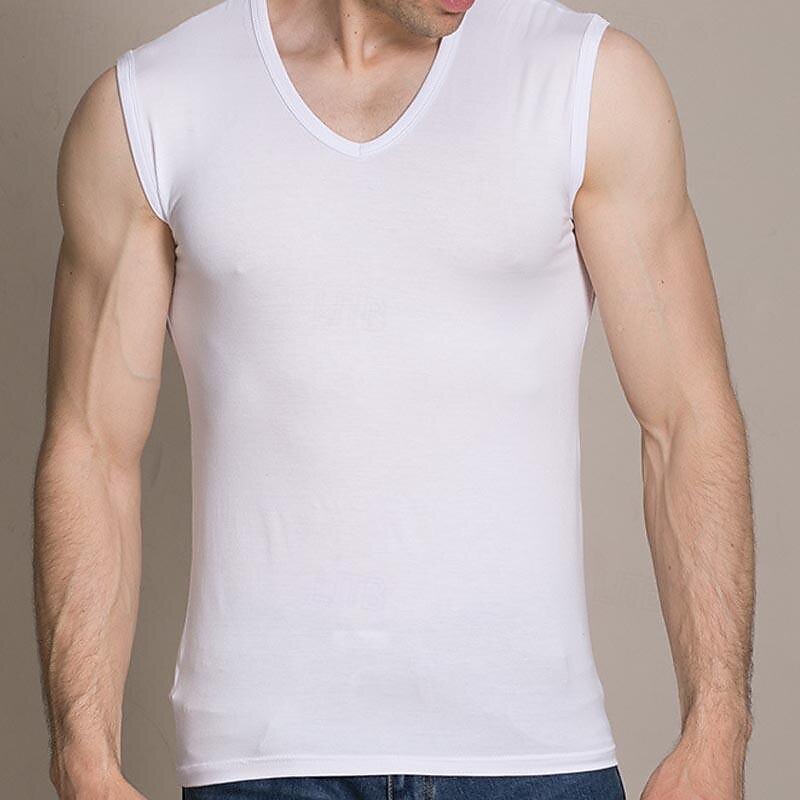Men's Workout Tank Top Running Tank Top Gym Tank Top Sleeveless Vest / Gilet Casual Athleisure V Neck Solid Colored Cotton Quick Dry Soft Breathable Gym Workout Walking Jogging Sportswear Activewear4