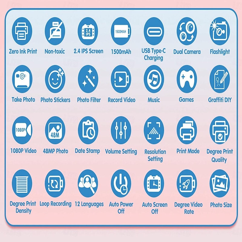 The new 's camera Polaroid camera takes photos records videos and prints immediately. The camera has high-definition pixels3