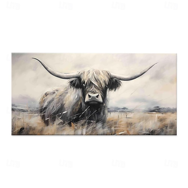 Handmade Oil Painting Canvas Wall Art Decoration Nordic Pastoral Animal Abstract Yak for Living Room Home Decor Rolled Frameless Unstretched Painting3